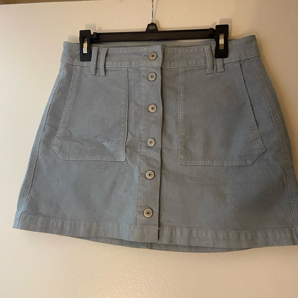 American Eagle Outfitters - Dusty Sky Blue Corduroy Mini Skirt